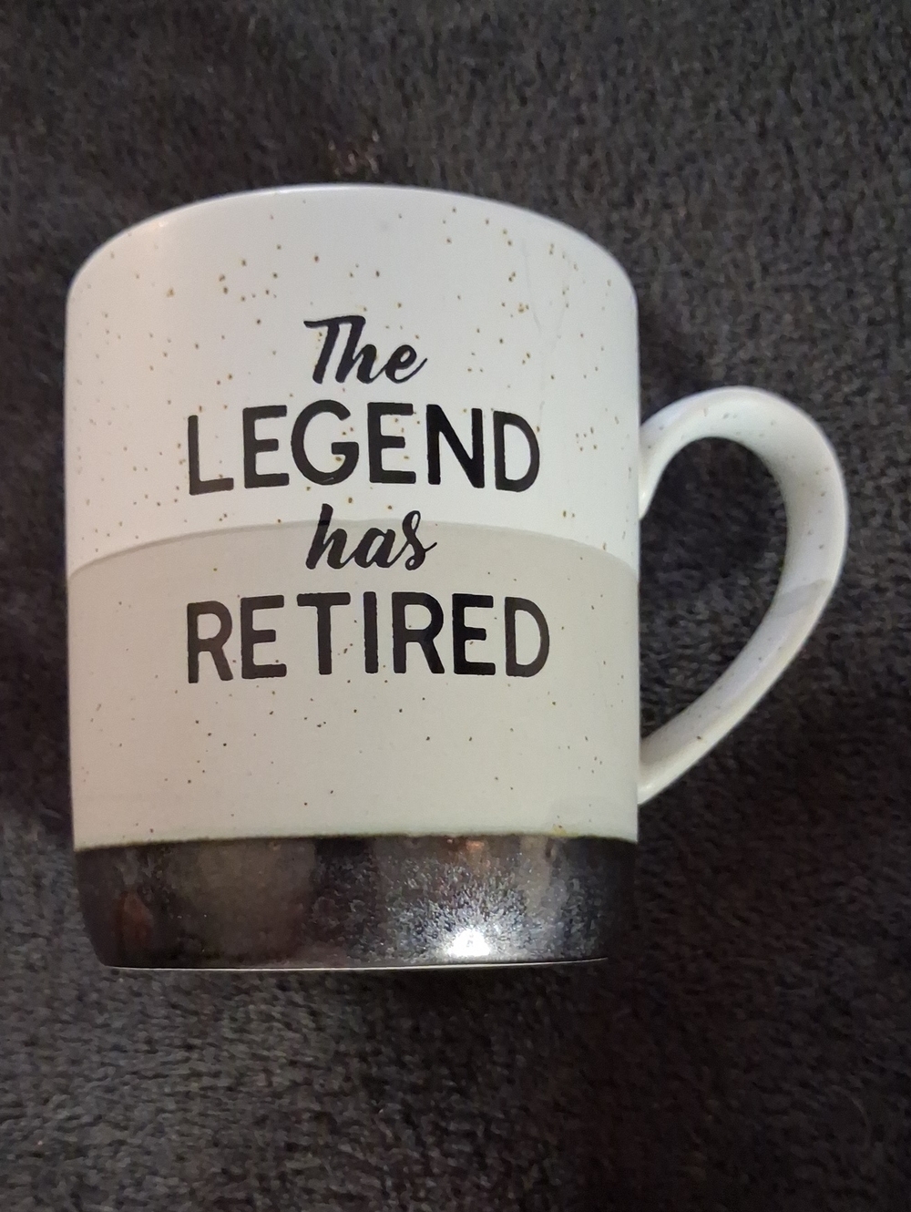 Retired Legend Ceramic Coffee Mug - White and Gray